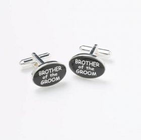 Cufflinks - Black Round Brother of the Groom 